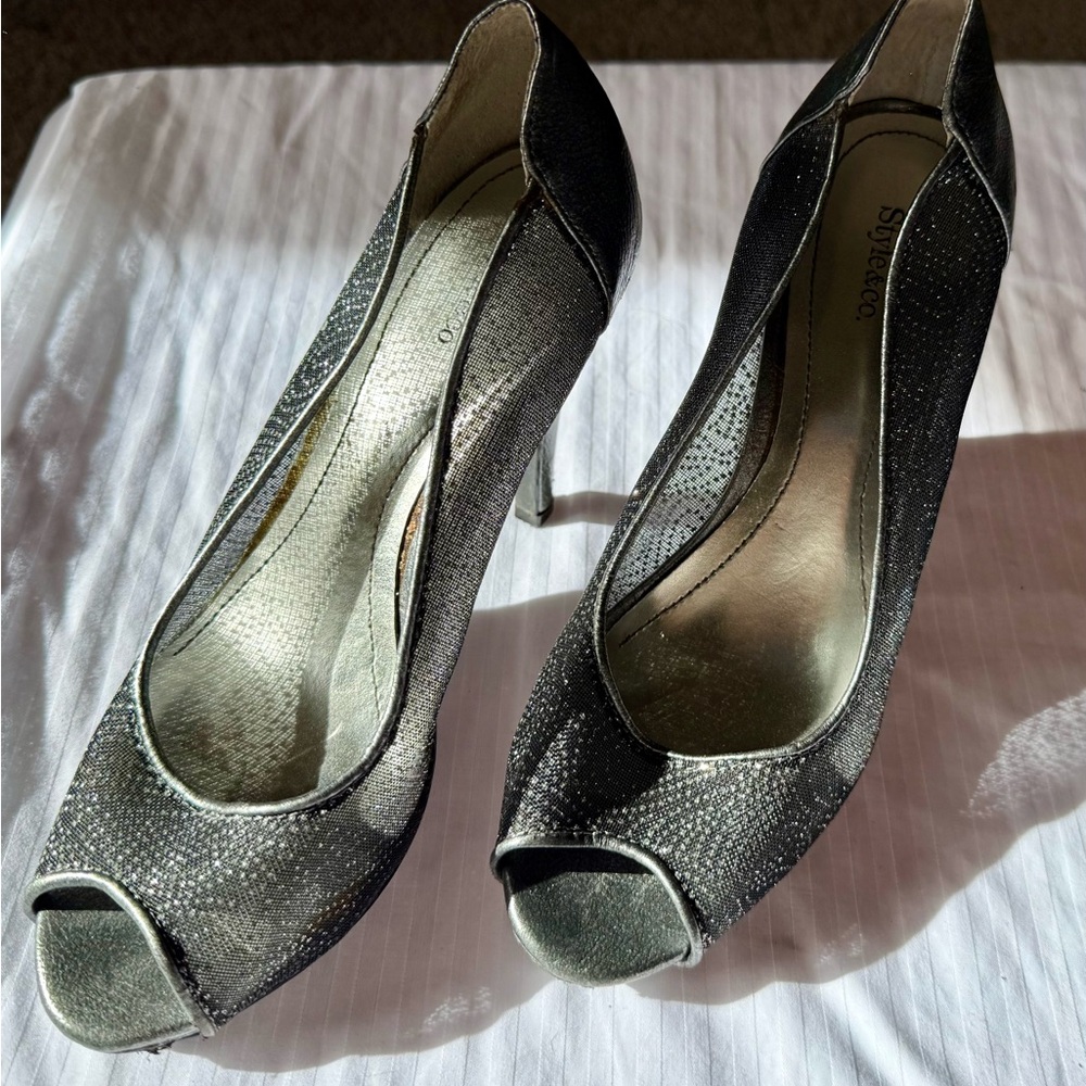 Style & Co. Black Peep Toe Heels